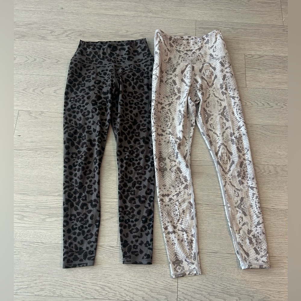 Varley Leggings Lot of 2 Animal Prints Size XS EUC